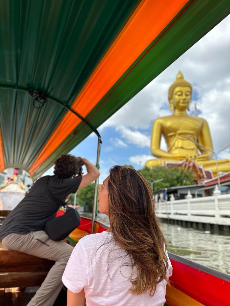 Tera Patrick on a boat in Thailand.