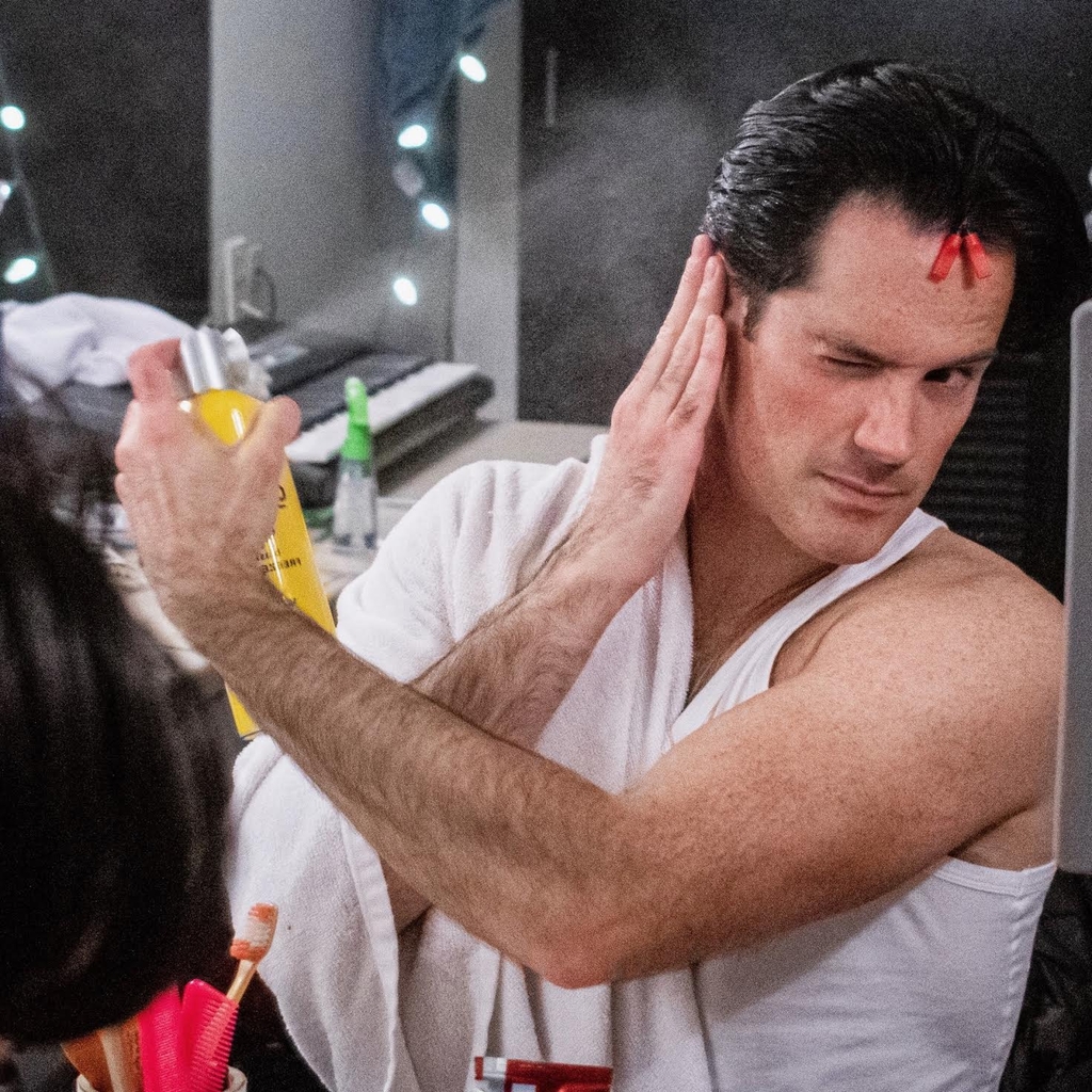 John Rochette backstage at Jersey Boys on Broadway